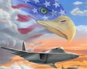Patriotic theme art for the McDonald’s Air & Sea Show